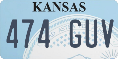 KS license plate 474GUV