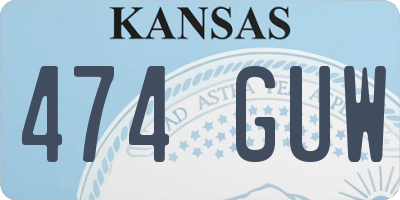 KS license plate 474GUW