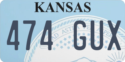 KS license plate 474GUX