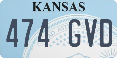 KS license plate 474GVD