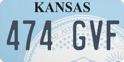 KS license plate 474GVF