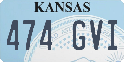 KS license plate 474GVI