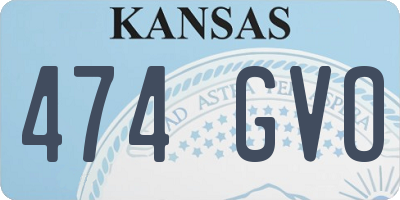 KS license plate 474GVO