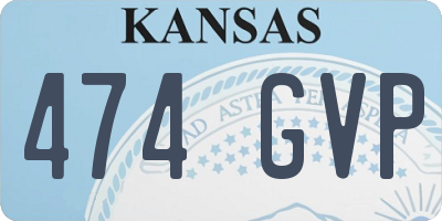 KS license plate 474GVP