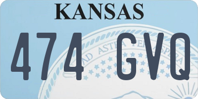 KS license plate 474GVQ