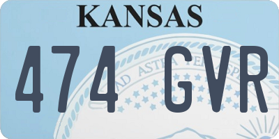 KS license plate 474GVR
