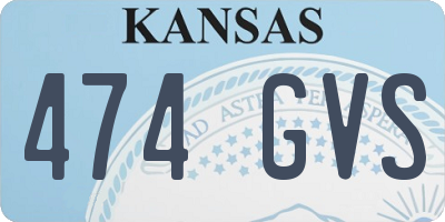 KS license plate 474GVS