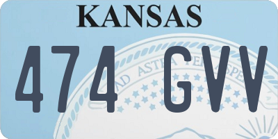 KS license plate 474GVV