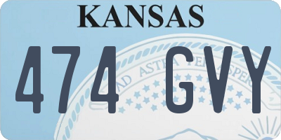 KS license plate 474GVY