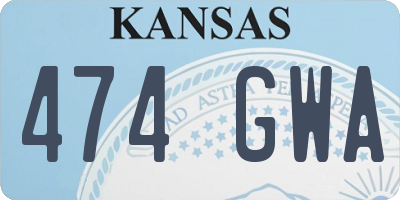 KS license plate 474GWA