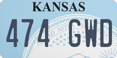 KS license plate 474GWD