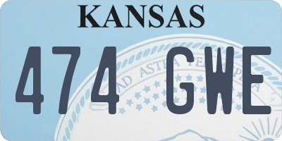 KS license plate 474GWE