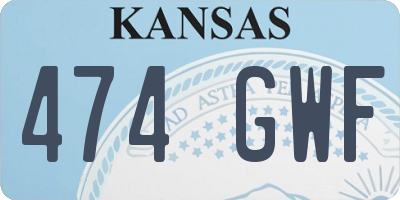 KS license plate 474GWF
