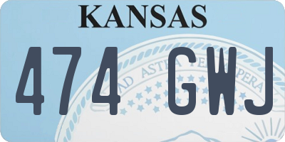 KS license plate 474GWJ