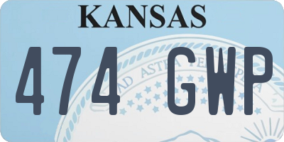 KS license plate 474GWP
