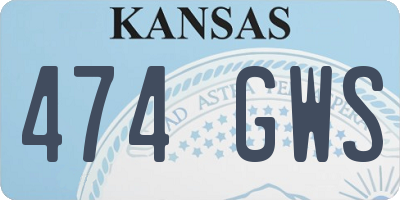 KS license plate 474GWS