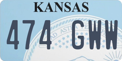 KS license plate 474GWW