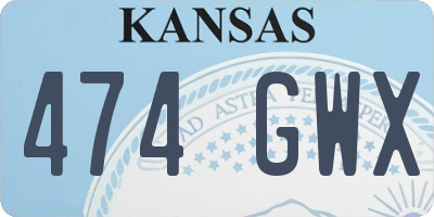 KS license plate 474GWX