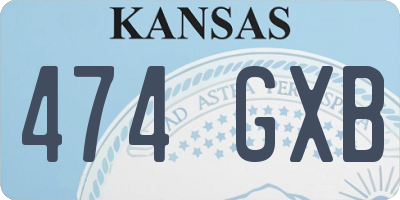 KS license plate 474GXB