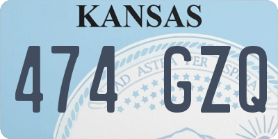 KS license plate 474GZQ