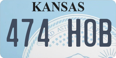 KS license plate 474HOB