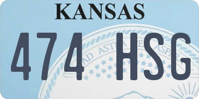 KS license plate 474HSG