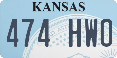 KS license plate 474HWO