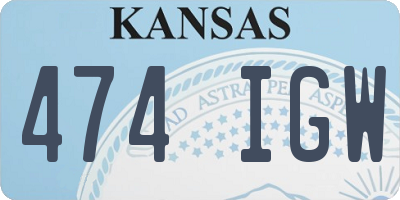 KS license plate 474IGW