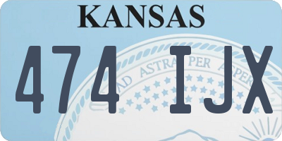 KS license plate 474IJX