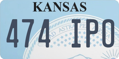 KS license plate 474IPO