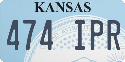 KS license plate 474IPR