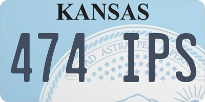 KS license plate 474IPS
