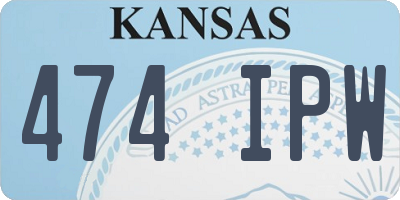 KS license plate 474IPW