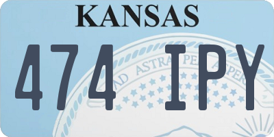 KS license plate 474IPY