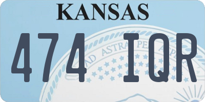 KS license plate 474IQR