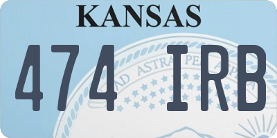 KS license plate 474IRB