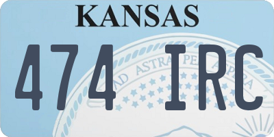 KS license plate 474IRC