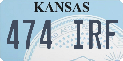 KS license plate 474IRF