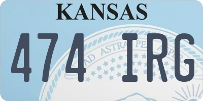 KS license plate 474IRG