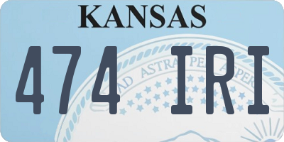 KS license plate 474IRI