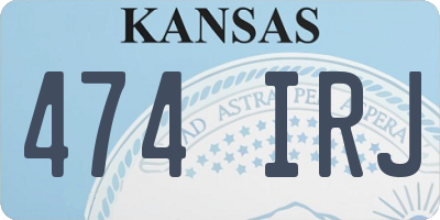 KS license plate 474IRJ