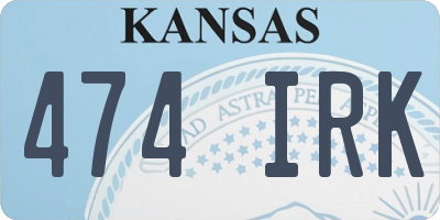 KS license plate 474IRK