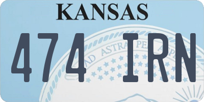 KS license plate 474IRN
