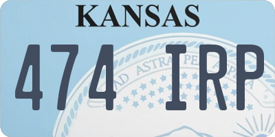 KS license plate 474IRP