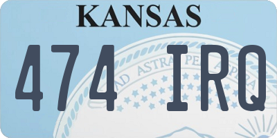 KS license plate 474IRQ