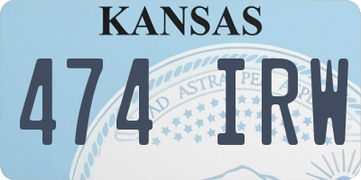 KS license plate 474IRW