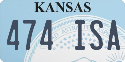 KS license plate 474ISA
