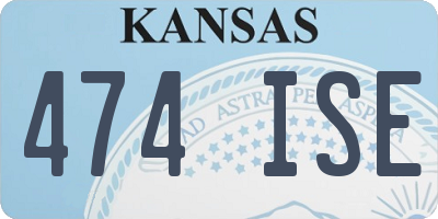 KS license plate 474ISE