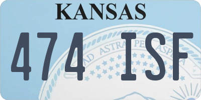 KS license plate 474ISF