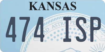 KS license plate 474ISP